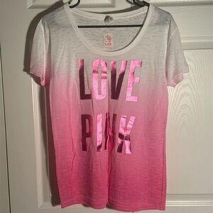 PINK Victorias Secret “Love Pink” Ombré Tee Womens Small